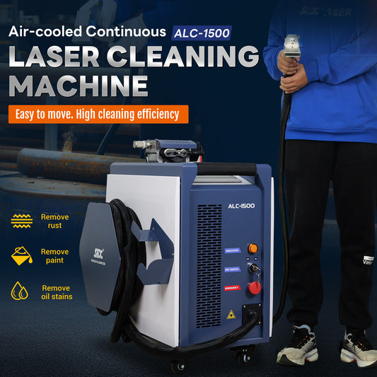 SFX 1500W Air-Cooled Laser Cleaning Machine 250mm Wide Scan Continuous Laser Cleaner 220V Smart IoT Remote Portable Laser Rust Removal for Rust Paint Oil Stains