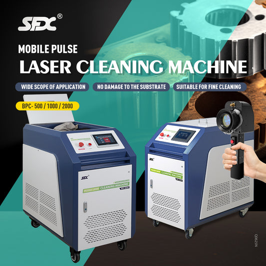 SFX Pulsed Laser Cleaning Machine 500W 1000W 2000W Double Wobble Mobile Laser Rust Removal for Rust Oil Paint Coating Plating