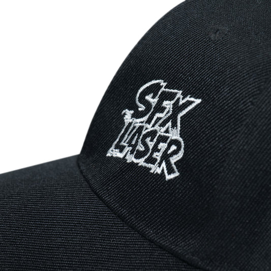 SFX Classic Black Baseball Cap with Embroidered Logo Adjustable Unisex Cotton Hat