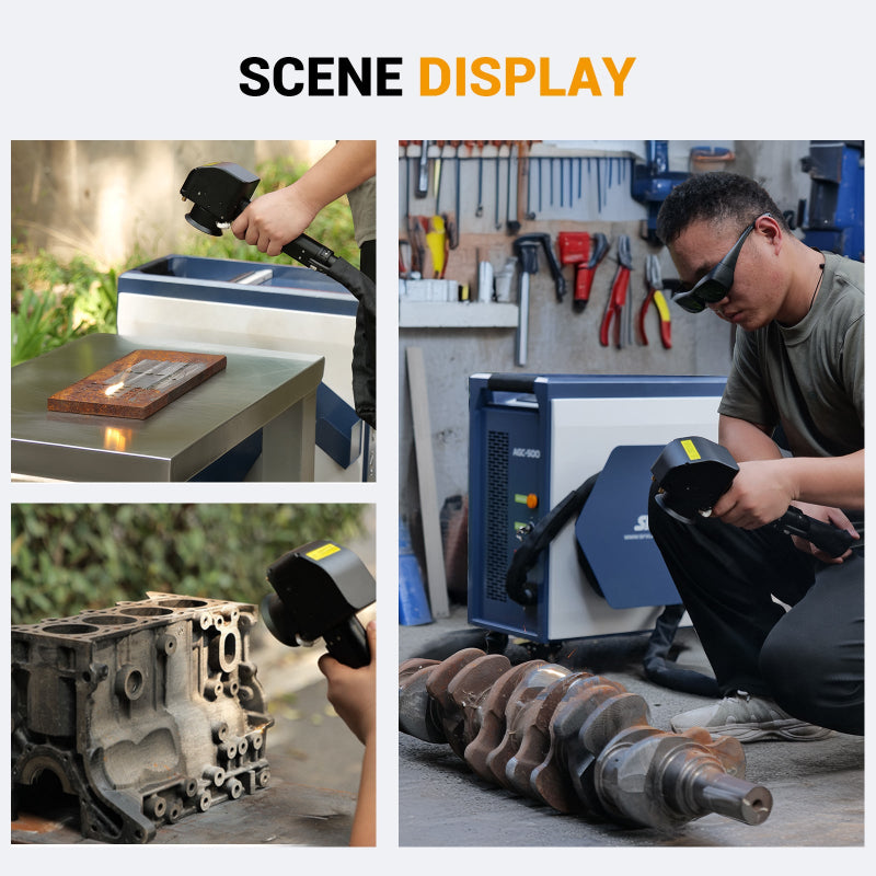 SFX AGC 300W/500W Pulsed Laser Cleaning Machine 110V/220V Air-cooled Laser Rust Removal for Metal Rust Oil Paint