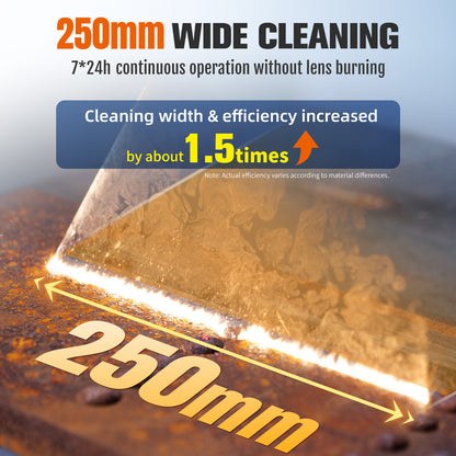 SFX 1500W Air-Cooled Laser Cleaning Machine 250mm Wide Scan Continuous Laser Cleaner 220V Smart IoT Remote Portable Laser Rust Removal for Rust Paint Oil Stains