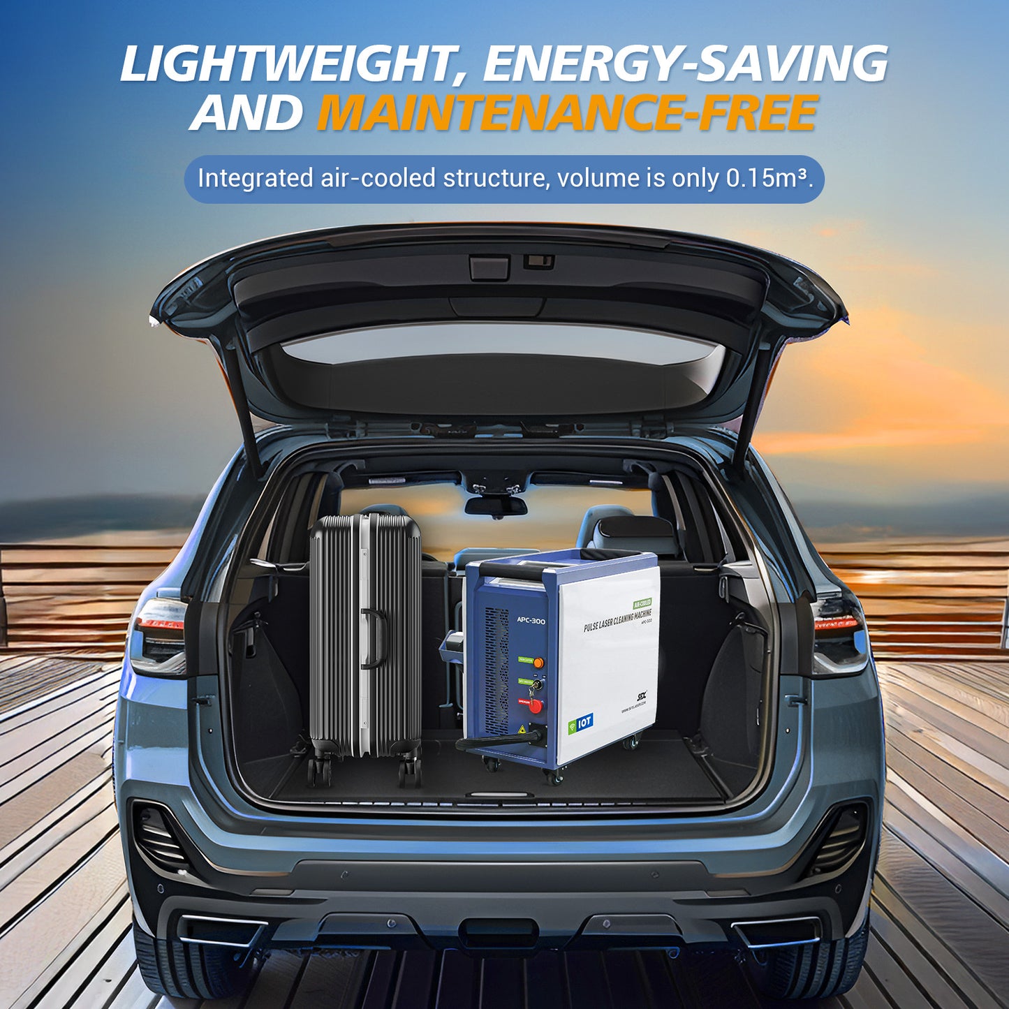 SFX 300W IOT Air-cooled Laser Cleaning Machine AC110V-220V Pulsed Laser Rust Removal for Wood Rust Paint Oil Stains Coating