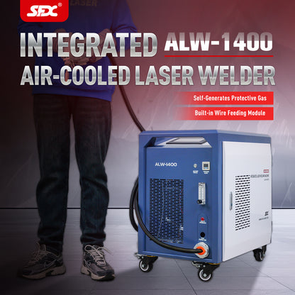 SFX 1400W Air-Cooled Fiber Laser Welder Handheld Laser Welding Machine with Self-Generated Protective Gas 3-in-1 Welder Cutter Cleaner for Carbon Steel