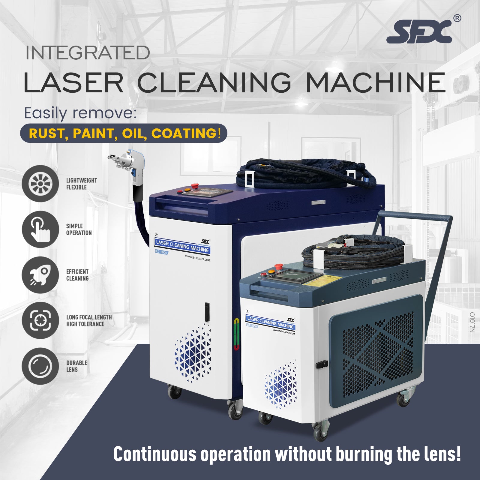 SFX BLC 1500/2000/3000W Continuous Laser Rust Remover 220V/380V for Metal