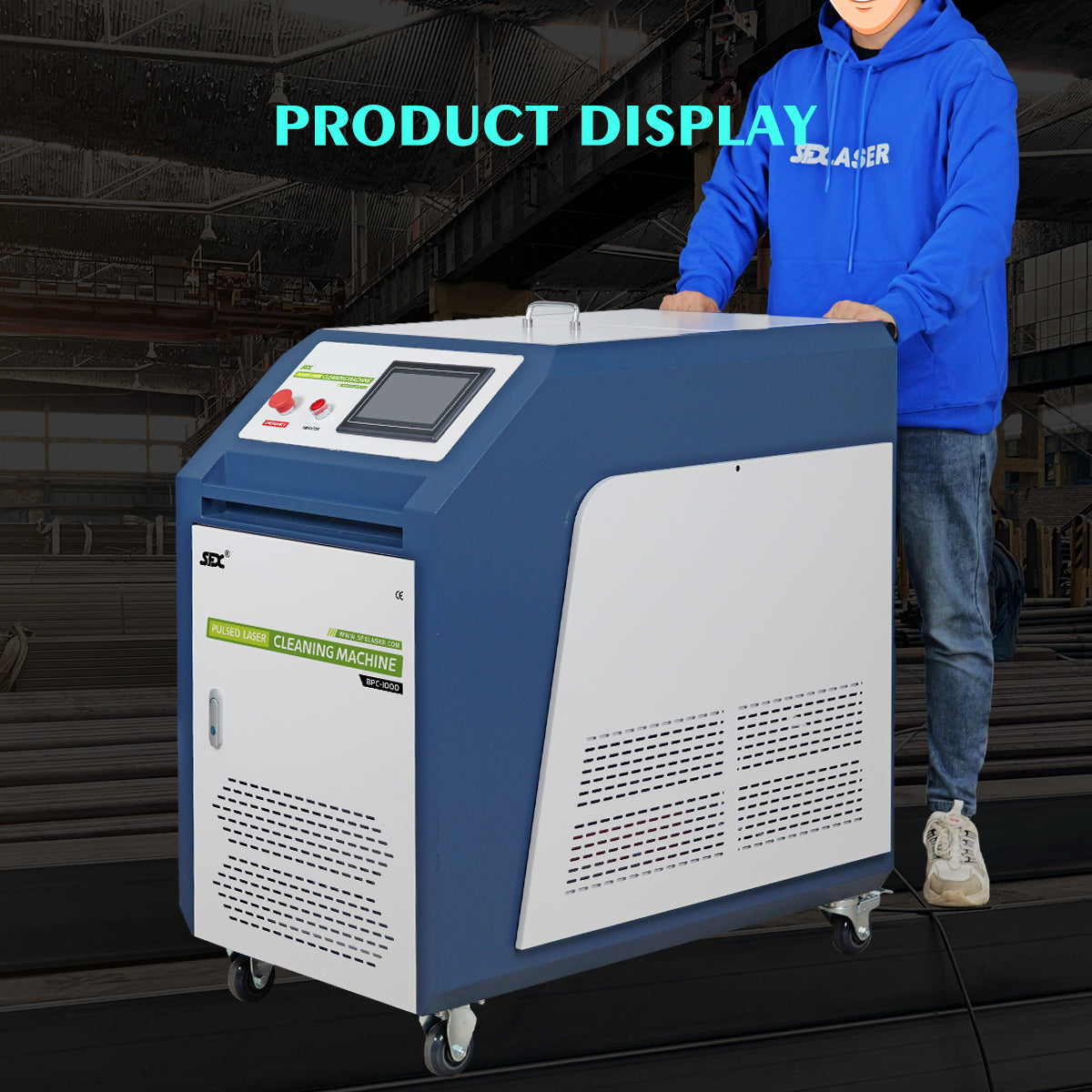SFX Pulsed Laser Cleaning Machine 500W 1000W 2000W  Double Wobble Mobile Laser Rust Removal for Rust Oil Paint Coating Plating