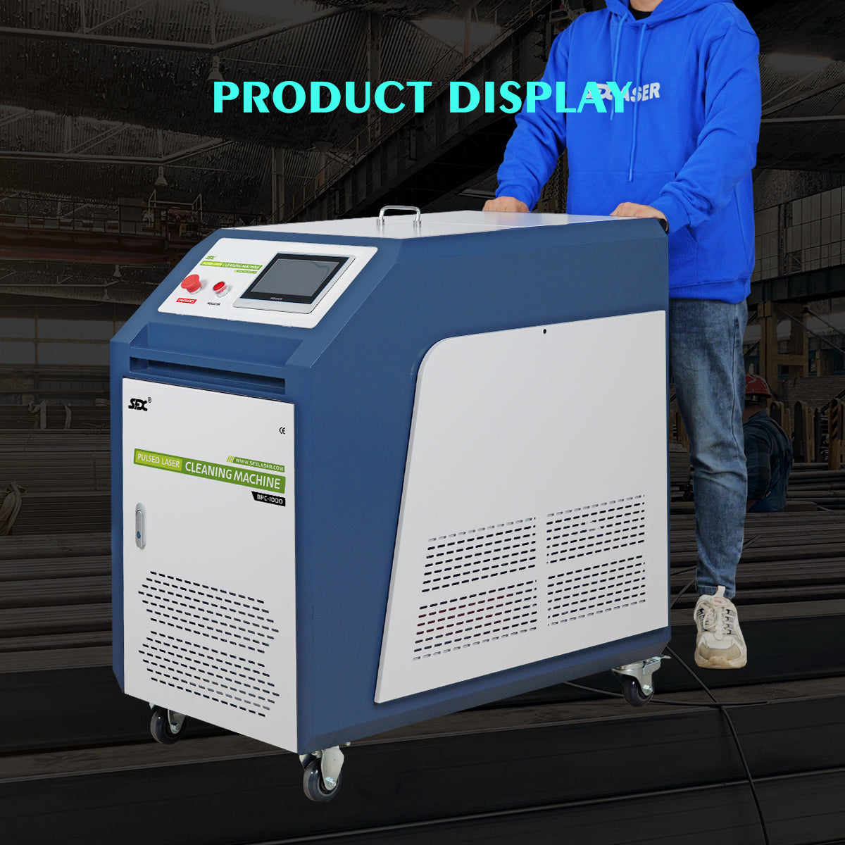 SFX Pulsed Laser Cleaning Machine 500W 1000W 2000W  Double Wobble Mobile Laser Rust Removal for Rust Oil Paint Coating Plating