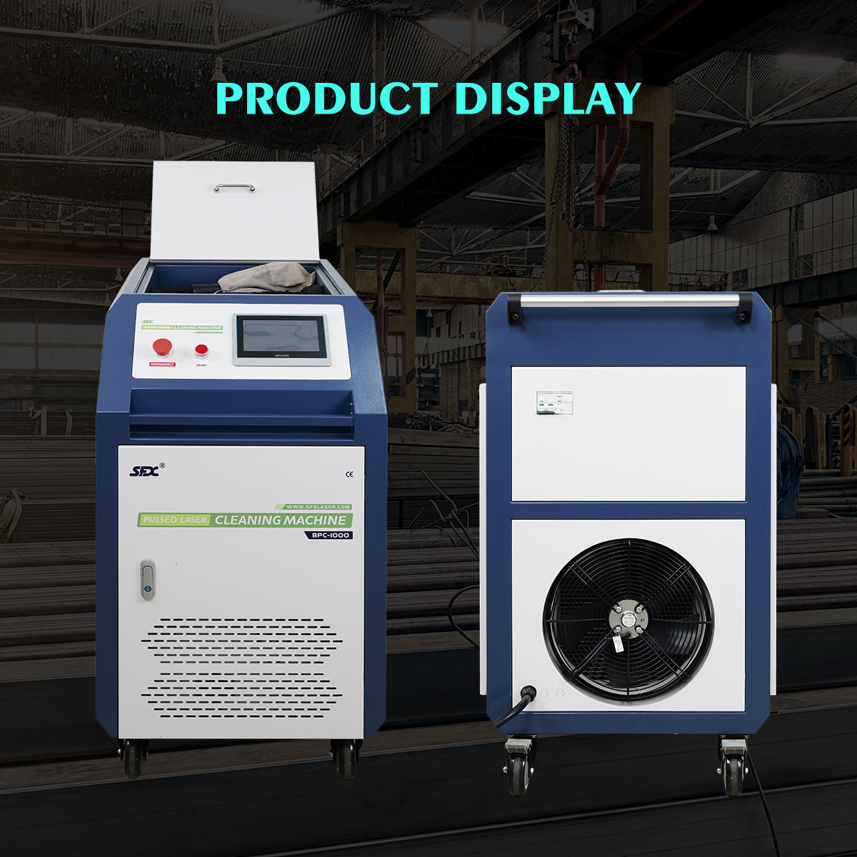 SFX Pulsed Laser Cleaning Machine 500W 1000W 2000W  Double Wobble Mobile Laser Rust Removal for Rust Oil Paint Coating Plating