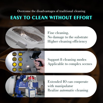 SFX Pulsed Laser Cleaning Machine 500W 1000W 2000W  Double Wobble Mobile Laser Rust Removal for Rust Oil Paint Coating Plating