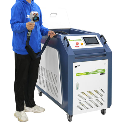 SFX Pulsed Laser Cleaning Machine 500W 1000W 2000W  Double Wobble Mobile Laser Rust Removal for Rust Oil Paint Coating Plating
