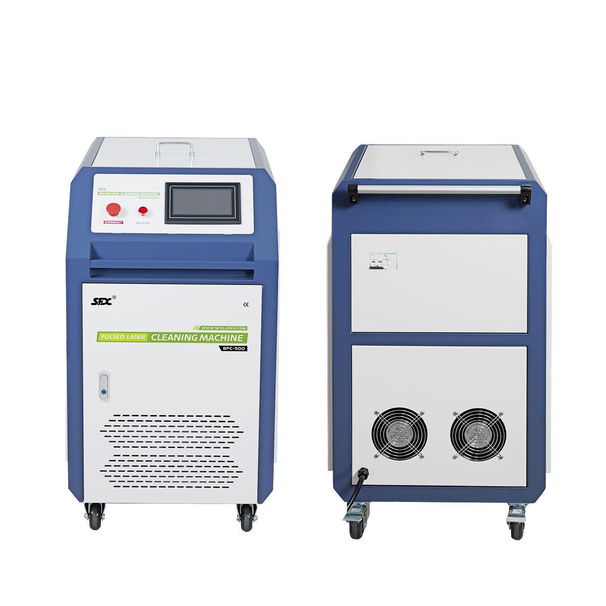 SFX Pulsed Laser Cleaning Machine 500W 1000W 2000W  Double Wobble Mobile Laser Rust Removal for Rust Oil Paint Coating Plating