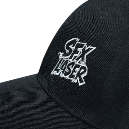 SFX Classic Black Baseball Cap with Embroidered Logo Adjustable Unisex Cotton Hat