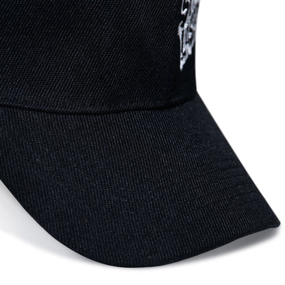 SFX Classic Black Baseball Cap with Embroidered Logo Adjustable Unisex Cotton Hat