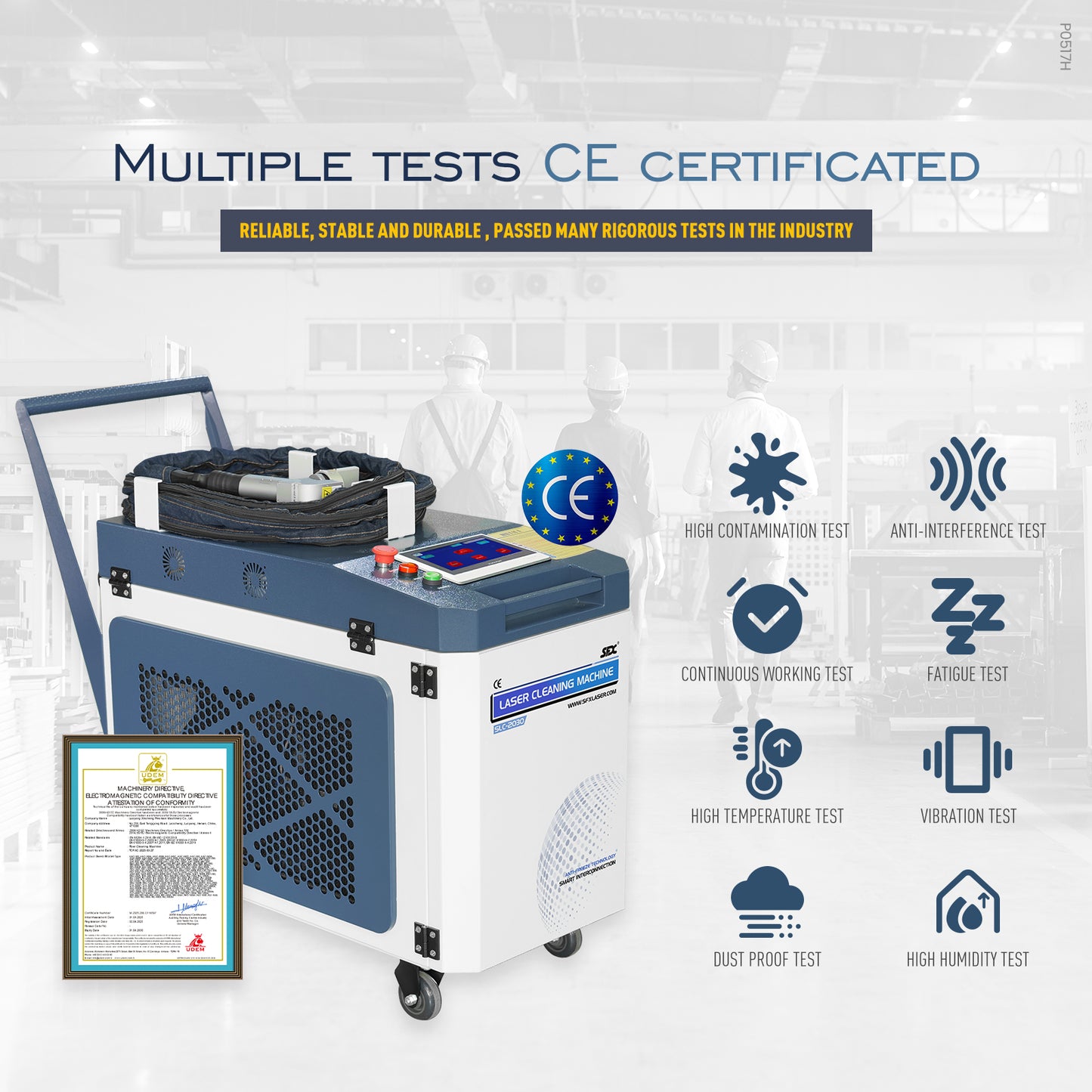 SFX 2000W Laser Cleaning Machine 300mm Scan Width Laser Rust Removal with Smart Control & Anti-Freeze System Laser Cleaner for Metal Paint Oil