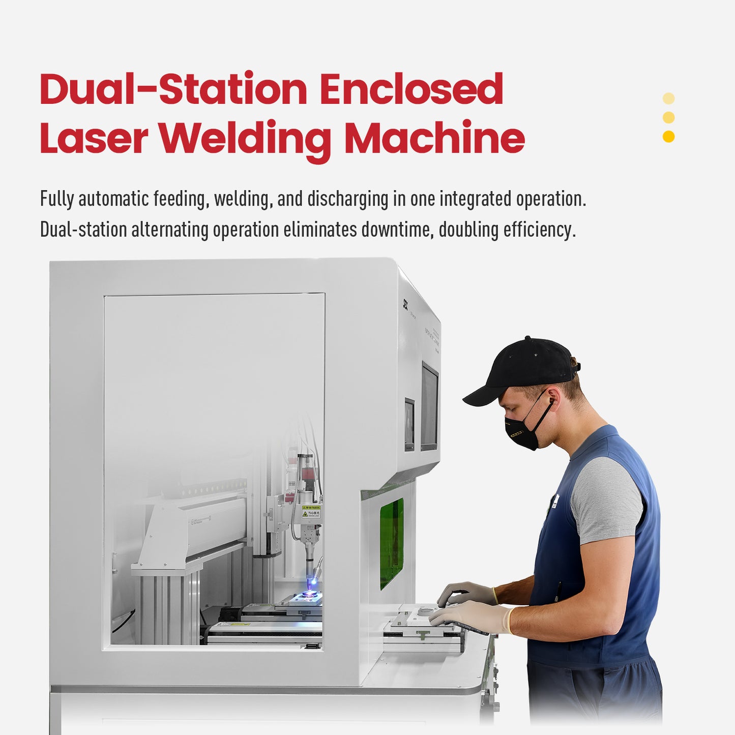 SFX Dual-Station Enclosed Fiber Laser Welding Machine 1500W 2000W 3000W Platform Automatic Laser Welder