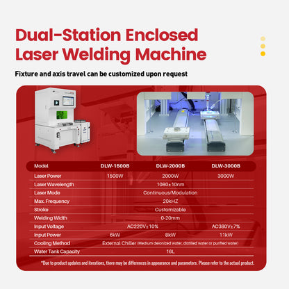 SFX Dual-Station Enclosed Fiber Laser Welding Machine 1500W 2000W 3000W Platform Automatic Laser Welder