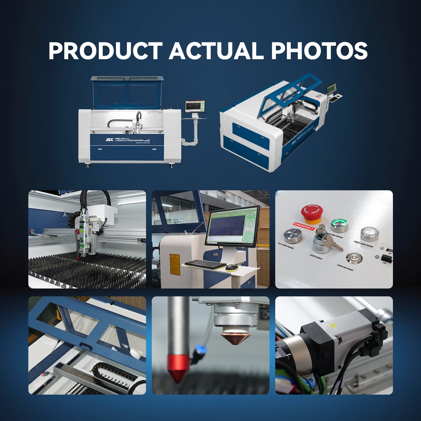 SFX 1300×900mm(51.2×35.4inch) Fiber & Co2 Integrated Cutting Machine 1500W MAX Fiber Laser 130W-180W Co2 Metal Non-metal Cutter Machine
