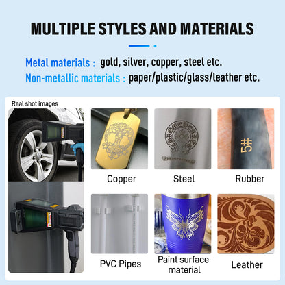SFX 20W 30W 50W PRO Portable Laser Marking Machine with 100*100mm Field Lens Handheld Fiber Marker Engraver for Metal and Non-metals