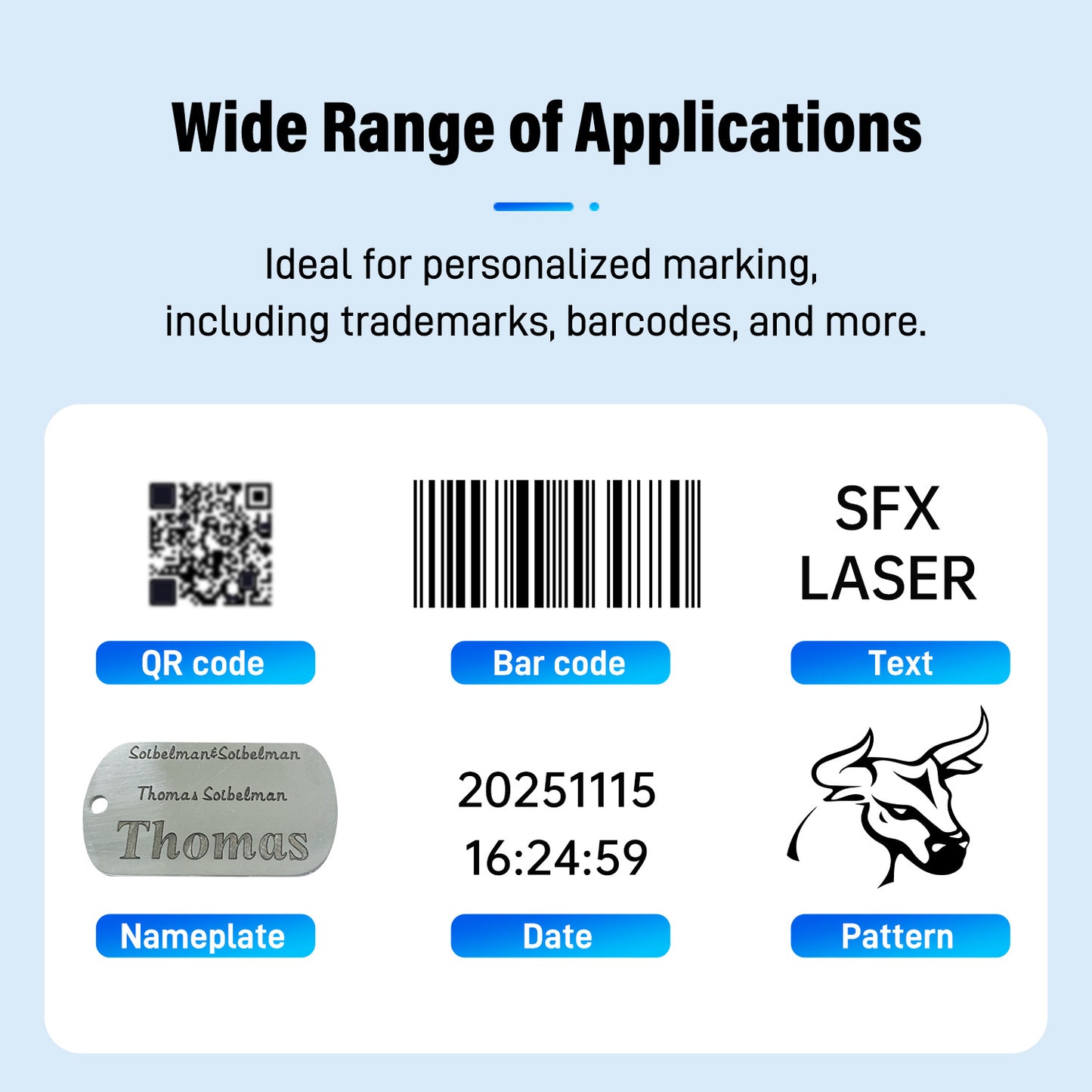 SFX 20W 30W 50W PRO Portable Laser Marking Machine with 100*100mm Field Lens Handheld Fiber Marker Engraver for Metal and Non-metals