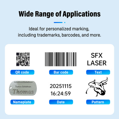 SFX 20W 30W 50W PRO Portable Laser Marking Machine with 100*100mm Field Lens Handheld Fiber Marker Engraver for Metal and Non-metals
