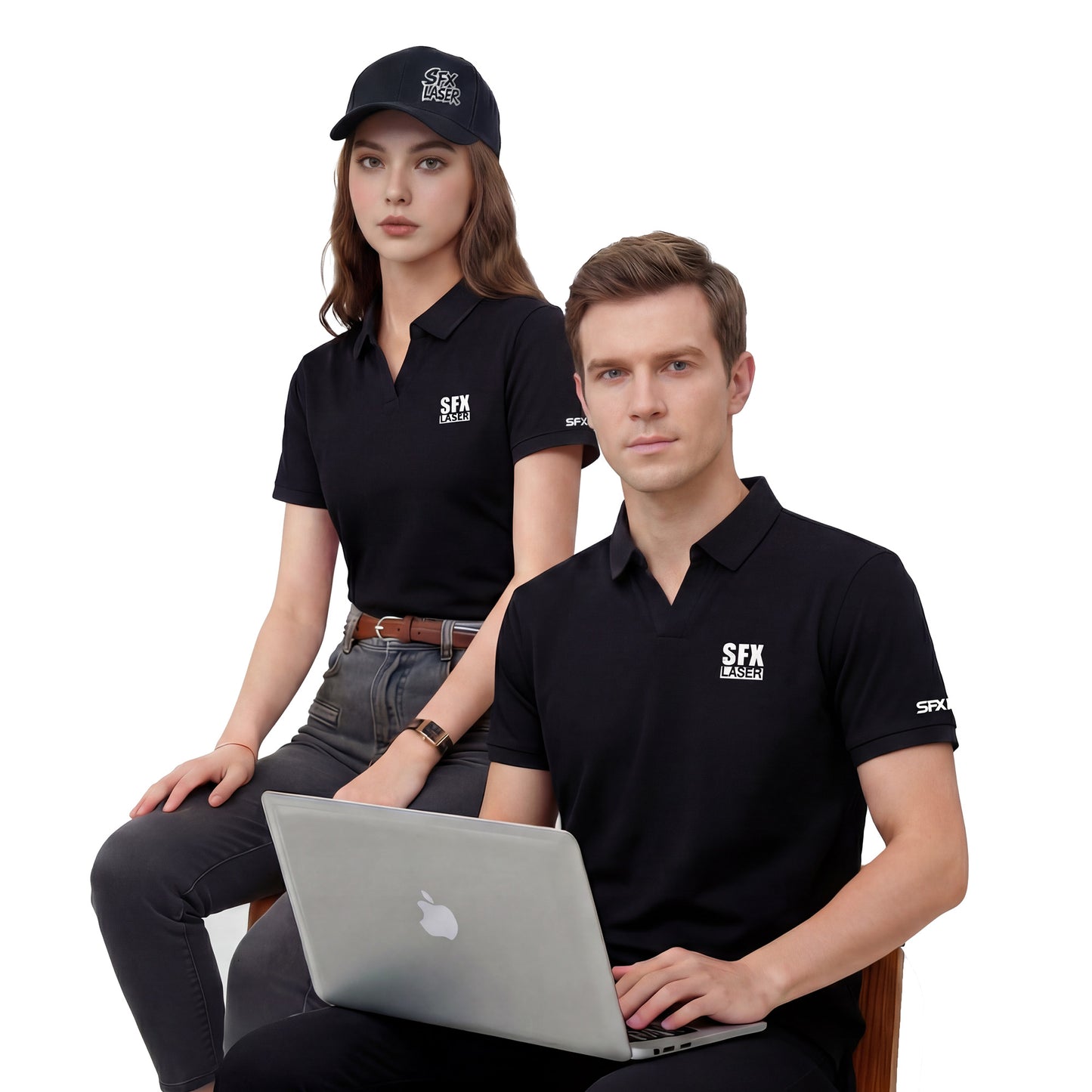 SFX Premium Polo Shirt with 3D Silicone Logo Cotton Ice Silk Stretch Work Shirt
