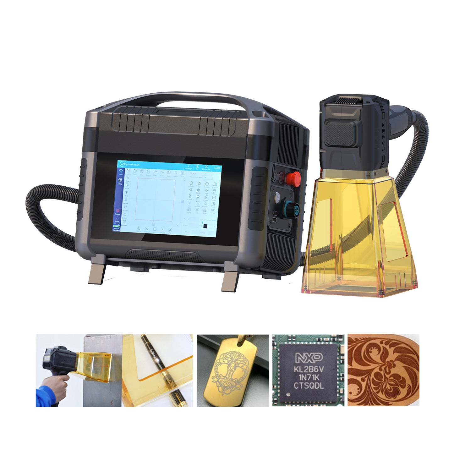 SFX 20W 30W 50W Portable Laser Marking Machine Handheld Fiber Marker Engraver for Metal and Non-metals Engraving