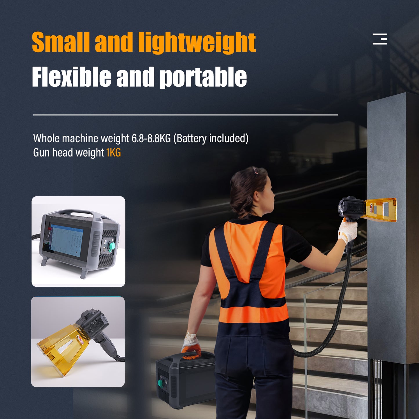 SFX 20W 30W 50W Portable Laser Marking Machine Handheld Fiber Marker Engraver for Metal and Non-metals Engraving
