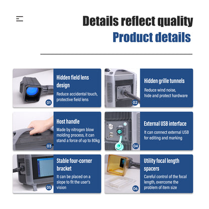 SFX 20W 30W 50W Portable Laser Marking Machine Handheld Fiber Marker Engraver for Metal and Non-metals Engraving