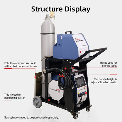 SFX Portable Laser Welding Cart for 1200W Air-Cooled Laser Welding Machine Heavy-Duty Industrial Welding Trolley