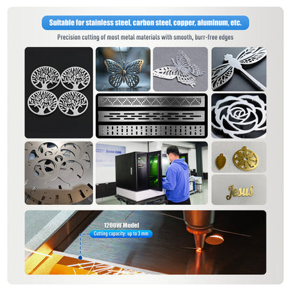 SFX 1200W 1500W 2000W 3000W Fiber Laser Cutter Air-Cooled Precision Fiber Laser Cutting Machine for Stainless Steel Aluminum Copper