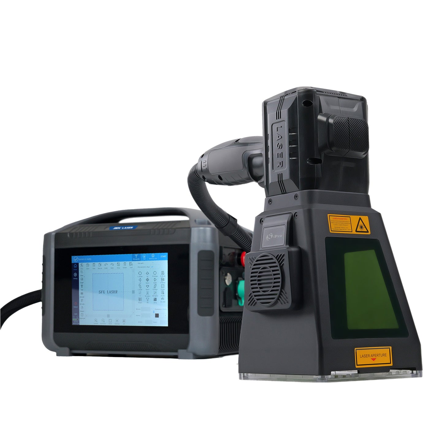 SFX 20W 30W 50W PRO Portable Laser Marking Machine with 100*100mm Field Lens Handheld Fiber Marker Engraver for Metal and Non-metals