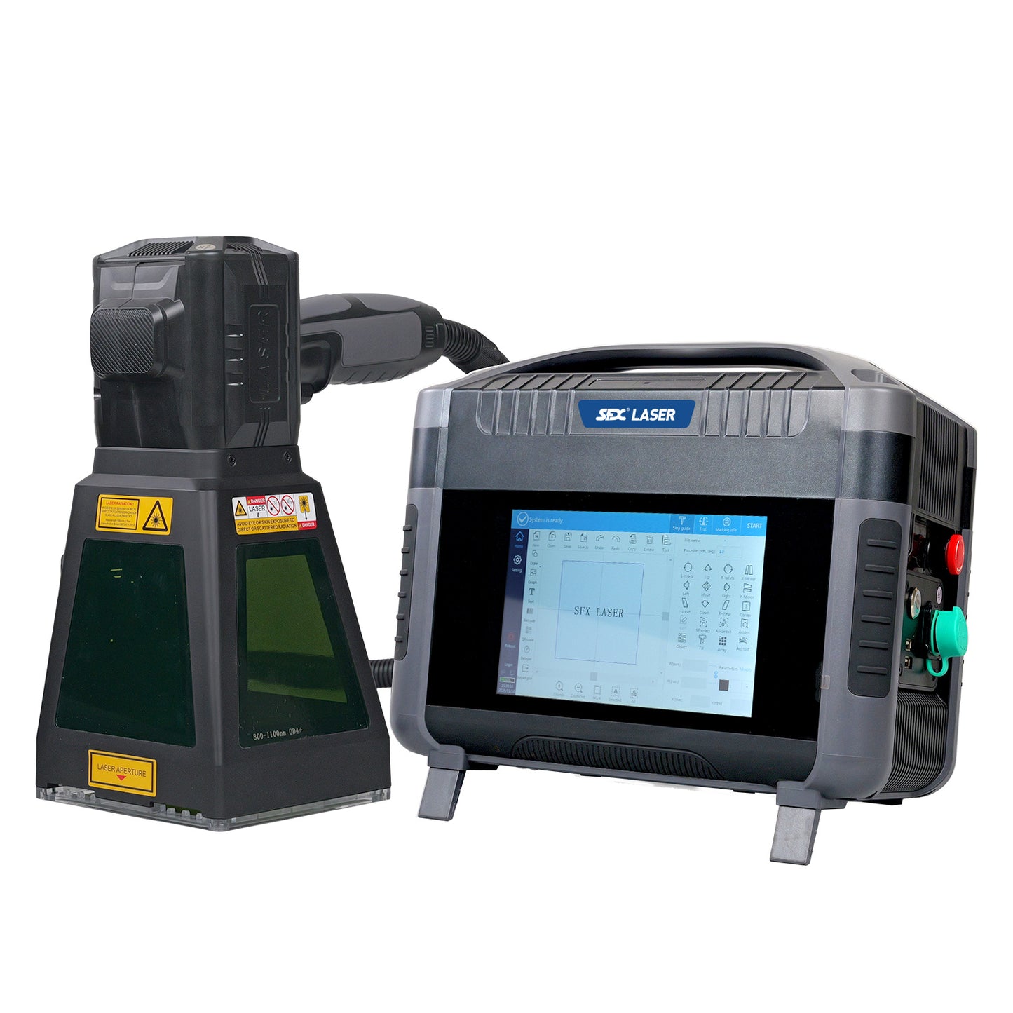 SFX 20W 30W 50W PRO Portable Laser Marking Machine with 100*100mm Field Lens Handheld Fiber Marker Engraver for Metal and Non-metals