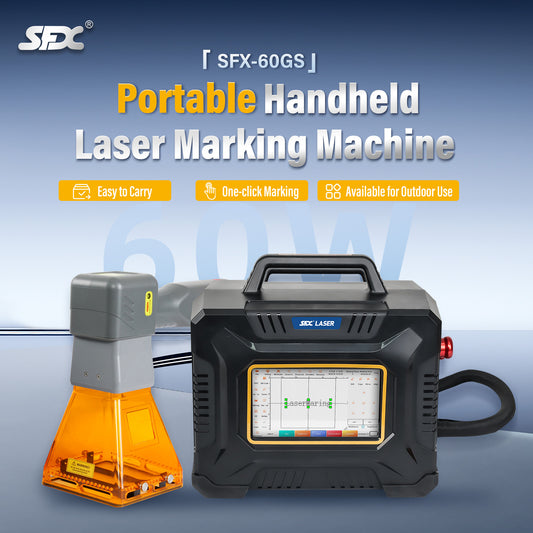 SFX 60W Portable Fiber Laser Engraver Handheld Laser Marking Machine Fiber Laser Marker for Metal & Non-Metal Materials