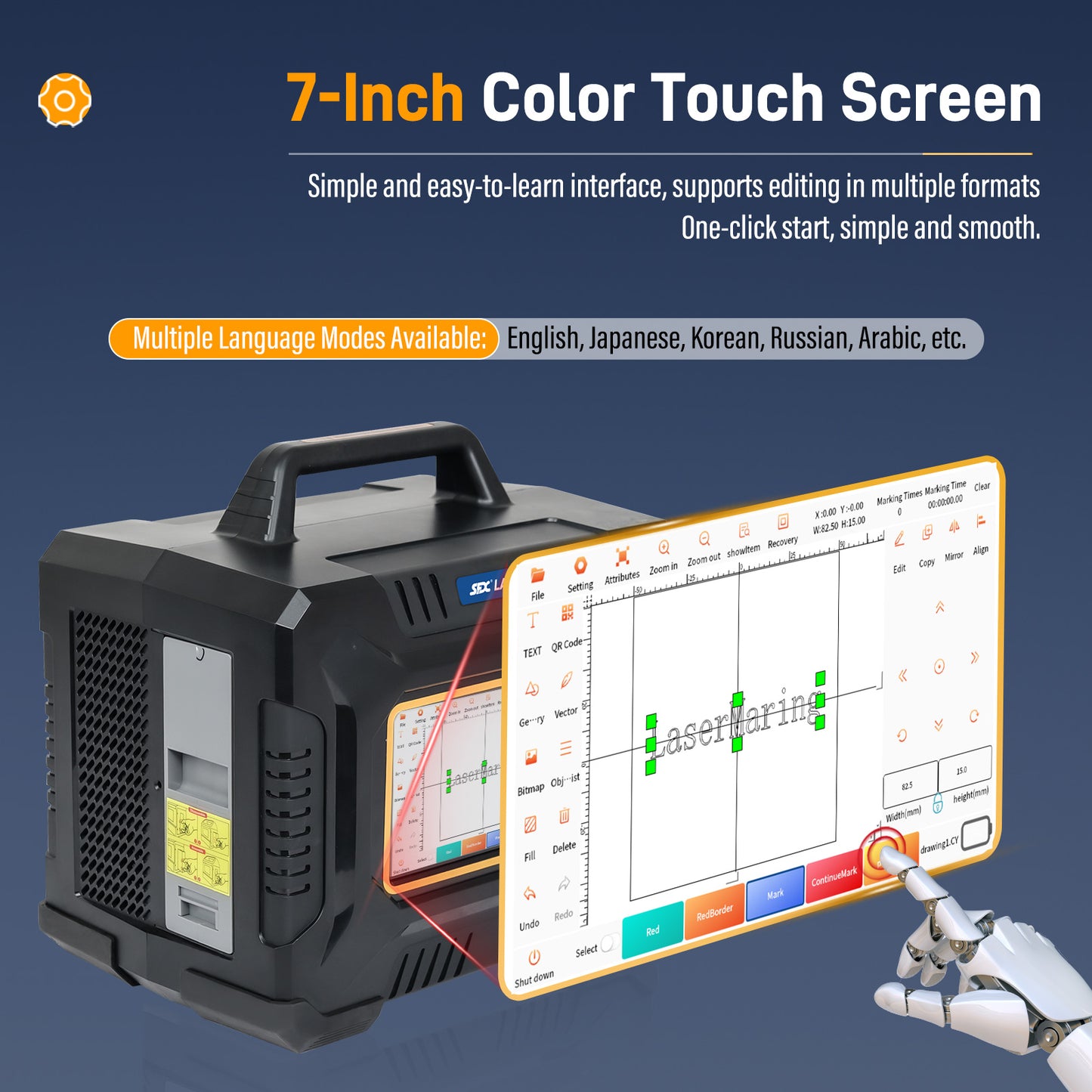 SFX 60W Portable Fiber Laser Engraver Handheld Laser Marking Machine Fiber Laser Marker for Metal & Non-Metal Materials