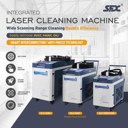 SFX Laser Cleaning Machine SLC Series Laser Rust Removal Scan Width Up to 500mm Laser Cleaner with Smart Control & Anti-Freeze System Laser Cleaner for Metal Paint Oil