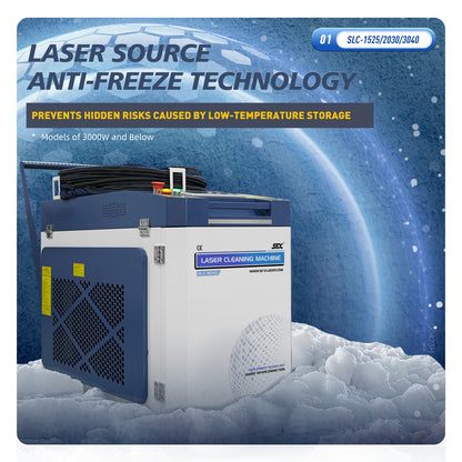 SFX Laser Cleaning Machine SLC Series Laser Rust Removal Scan Width Up to 500mm Laser Cleaner with Smart Control & Anti-Freeze System Laser Cleaner for Metal Paint Oil