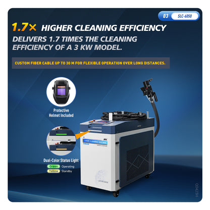 SFX Laser Cleaning Machine SLC Series Laser Rust Removal Scan Width Up to 500mm Laser Cleaner with Smart Control & Anti-Freeze System Laser Cleaner for Metal Paint Oil