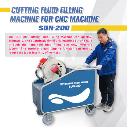 SFX SUN-200 Cutting Fluid Filling Machine for CNC Machine 170L Automatic Stop Coolant Filling Machine with Hand-Held Gun & 9m Hose