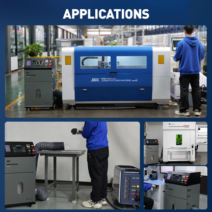 SFX 1200W Smoke Purifier 2000m³/h High Efficiency Laser Fume Extractor with Automatic Pulse Jet Cleaning for Laser Marker Engraver Cutter Welder