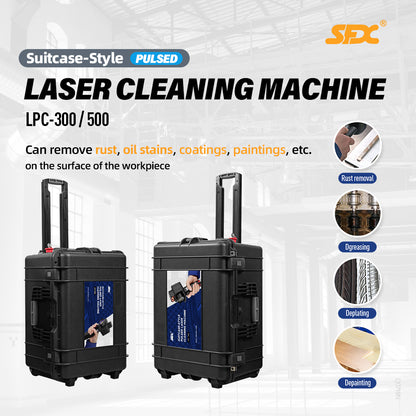 SFX 300W 500W Trolley-case Laser Cleaning Machine for Wood 110V-220V IOT Pulsed Laser Cleaner Ultra-light Laser Rust Removal